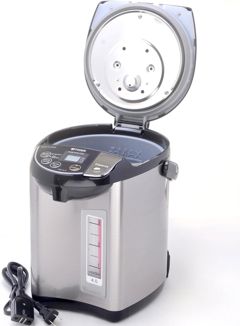 Tiger PDU-A40U-K Electric Water Boiler & Warmer, Stainless Black, 4.0 L 타이거 전기 가열/보온기 전기포트, 스테인리스 스틸, 4리터