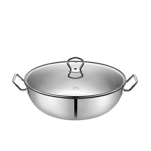 [PN Cookware] Sharten Classic Wok 28cm/32cm+Steamer_ 샤르텐 클래식 웍+찜기 28cm/32cm