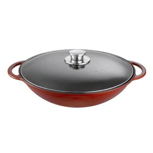 Schulte-Ufer RUSTICA WOK, Black, with storage grid and glass lid